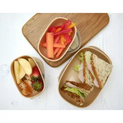 Lot de 3 lunch box empilables bentomal beige chien