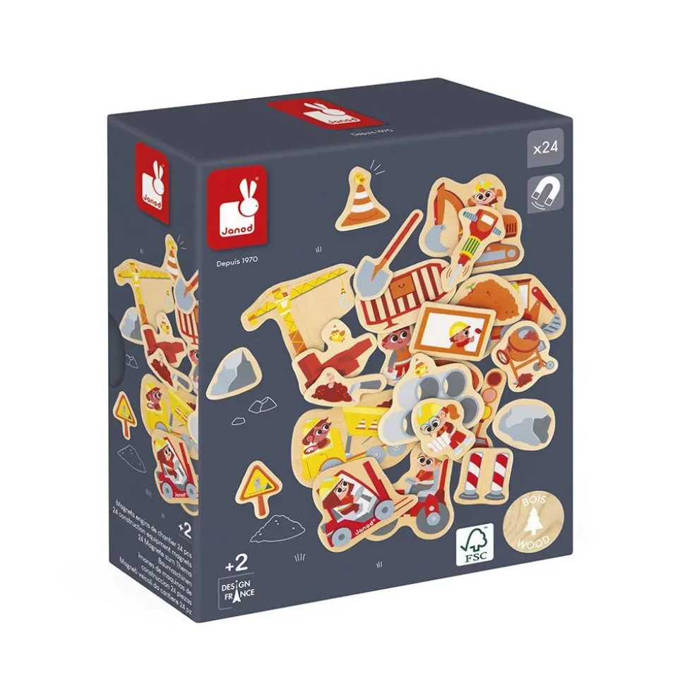 Lot de 24 magnets engins de chantier