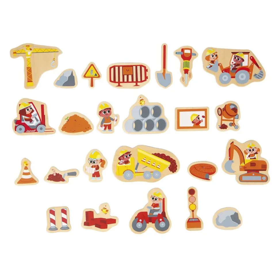 Lot de 24 magnets engins de chantier