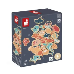 Lot de 24 magnets monde marin