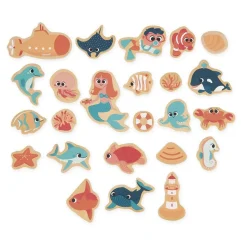 Lot de 24 magnets monde marin