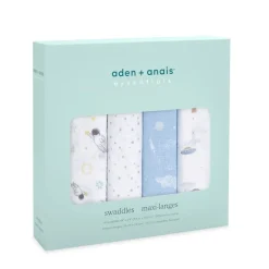 Lot de 4 maxi-langes en mousseline de coton space explorers