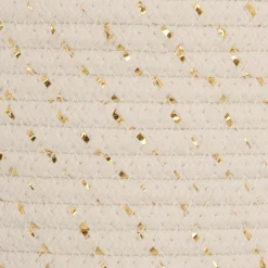 Lot de 3 paniers coton lurex beige