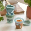 Lot de 3 pots de conservation croco vert