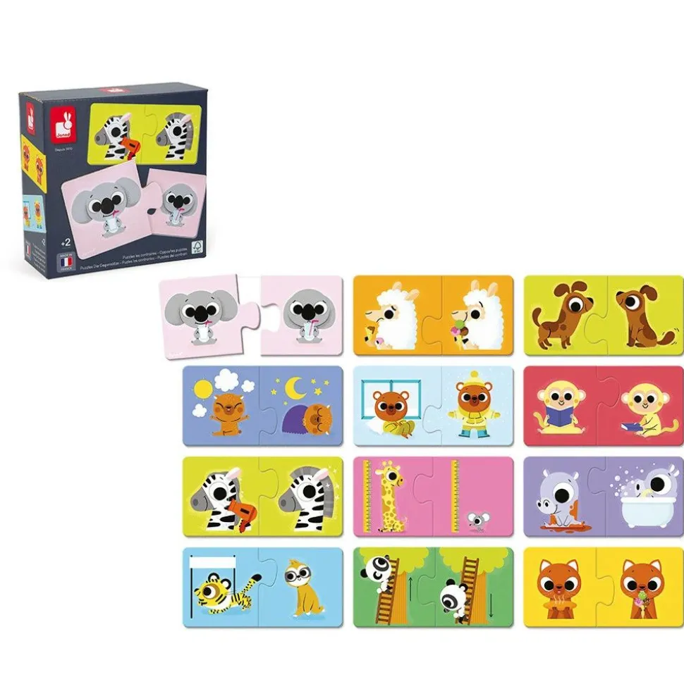 Lot de 12 puzzles de 2 pièces les contraires