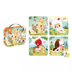 Lot de 4 puzzles évolutifs animaux de la ferme