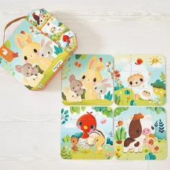 Lot de 4 puzzles évolutifs animaux de la ferme