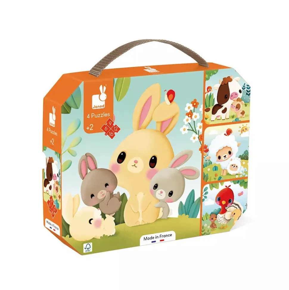 Lot de 4 puzzles évolutifs animaux de la ferme