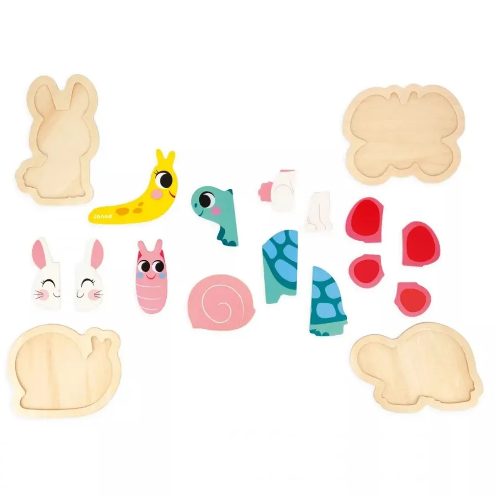 Lot de 4 puzzles évolutifs jardin