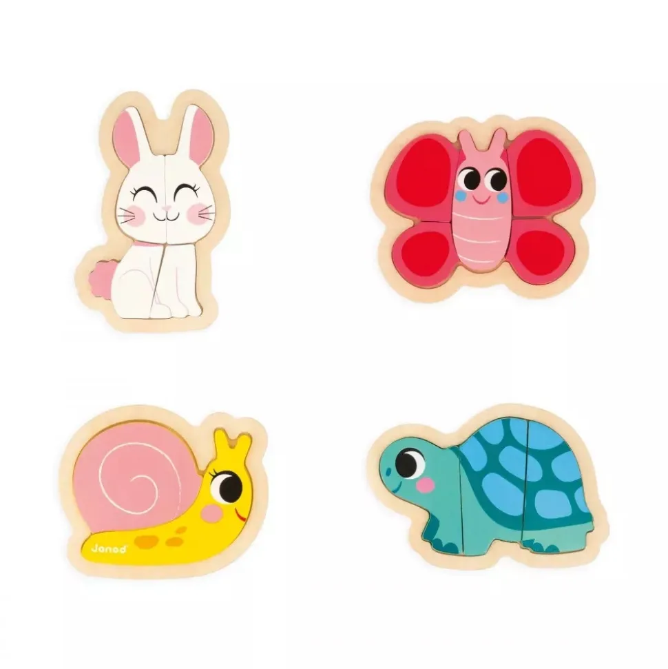 Lot de 4 puzzles évolutifs jardin
