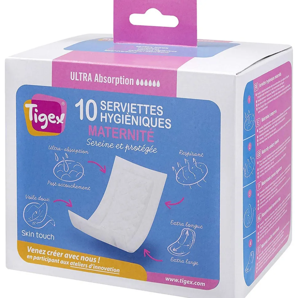 Lot de 20 serviettes hygiéniques post-accouchement