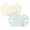 Lot de 2 sucettes anatomiques 0-6 mois essentielle vert et beige