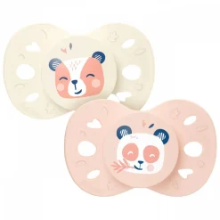 Lot de 2 sucettes anatomiques 6-18 mois essentielle jaune et beige