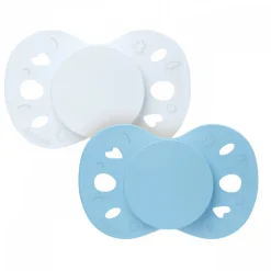 Lot de 2 sucettes anatomiques 18 mois+ essentielle bleu clair et foncé
