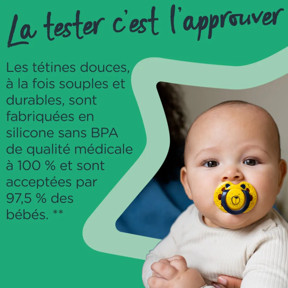 Lot de 2 sucettes closer to nature fun 18-36 mois