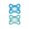 Lot de 2 sucettes comfort 2-12 mois bleu et blanc