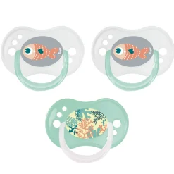 Lot de 3 sucettes jour / nuit silicone 0-6m mixte
