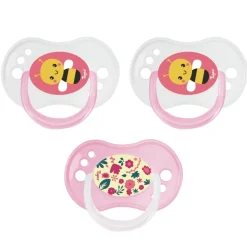 Lot de 3 sucettes jour / nuit silicone 6-18m fille