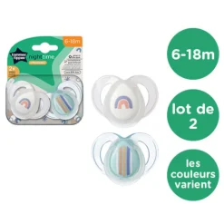Lot de 2 sucettes nuit closer to nature 6-18m