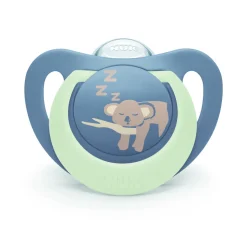 Lot de 2 sucettes nuit phosphorescentes first choice 18-36 mois hippo/koala