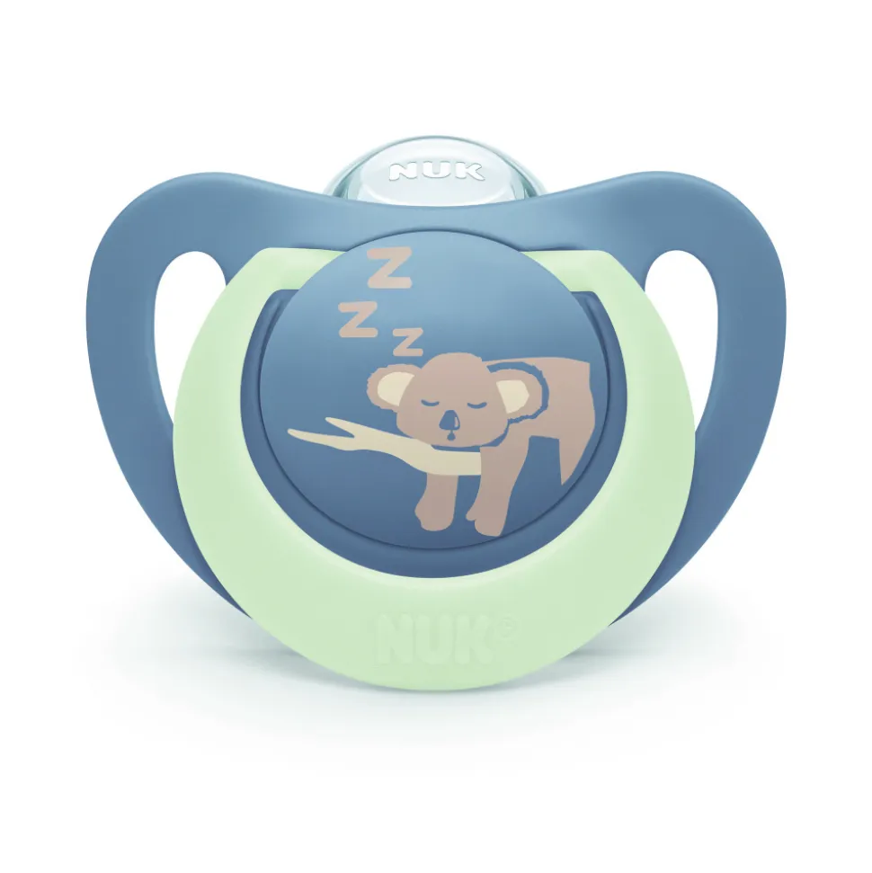 Lot de 2 sucettes nuit phosphorescentes first choice 18-36 mois hippo/koala