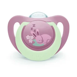 Lot de 2 sucettes nuit phosphorescentes first choice 18-36 mois lapin/mouton
