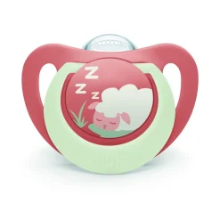 Lot de 2 sucettes nuit phosphorescentes first choice 18-36 mois lapin/mouton