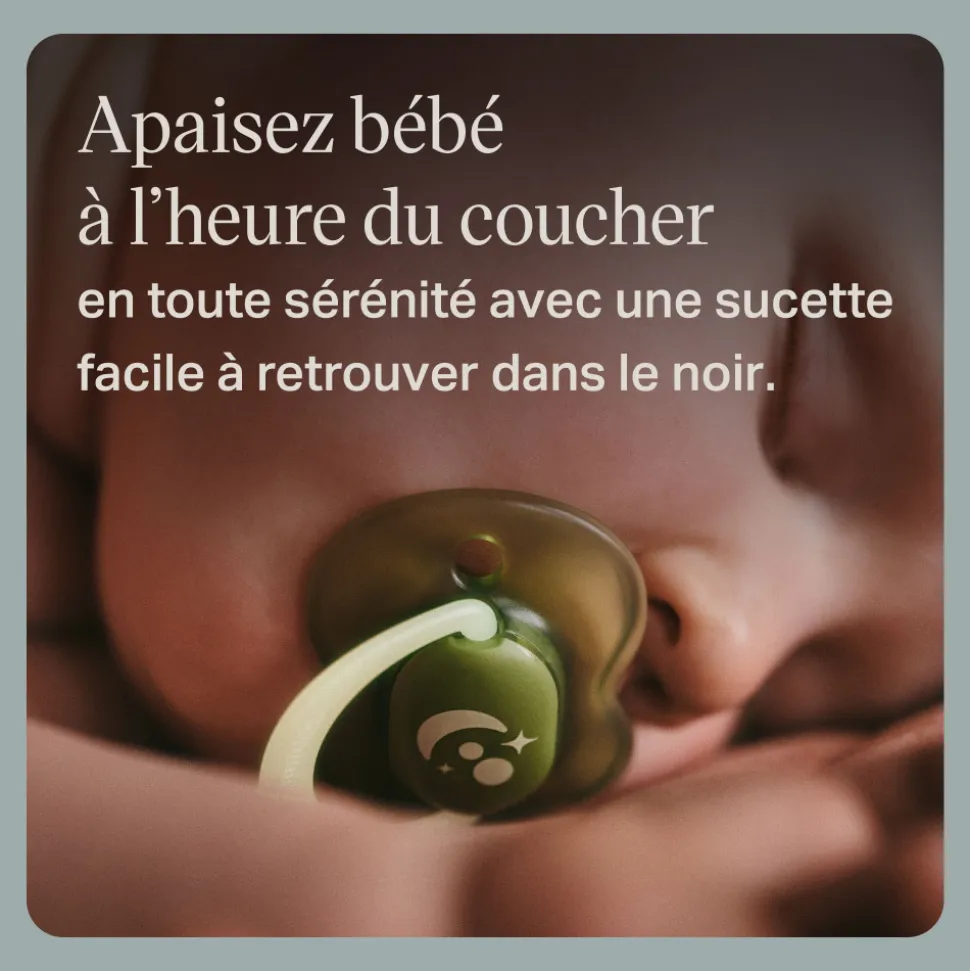 Lot de 4 sucettes nuit phosphorescentes 6-18 mois