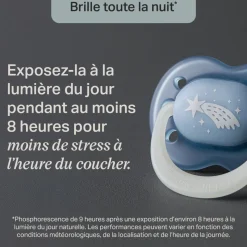 Lot de 4 sucettes nuit phosphorescentes 18-36 mois