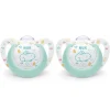 Lot de 2 sucettes nuk expert starline silicone 0-6m lapin