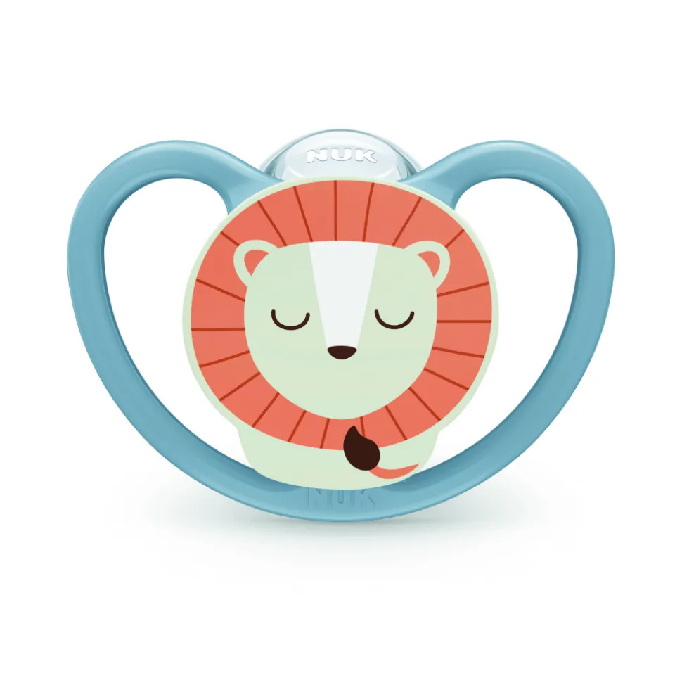 Lot de 2 sucettes perfect match air nuit 6-18 mois lion