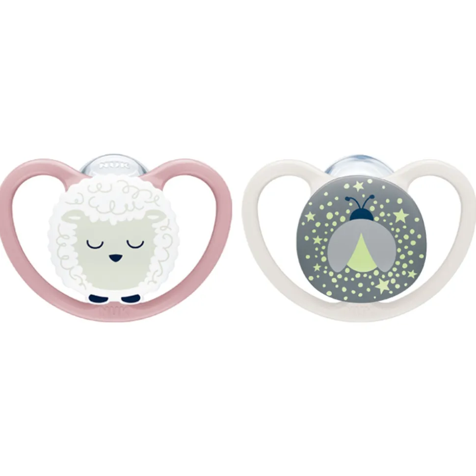 Lot de 2 sucettes perfect match air nuit 18-36 mois mouton