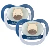Lot de 2 sucettes physiologiques phosphorescentes air confort 0-6 mois dark blue