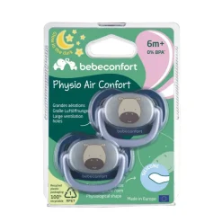 Lot de 2 sucettes physiologiques phosphorescentes air confort 6-18 mois dark blue