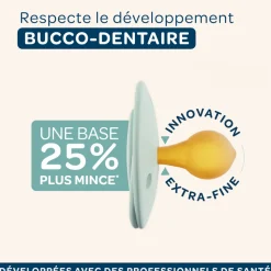Lot de 2 sucettes rondes 6 mois+ originale bleu clair et foncé