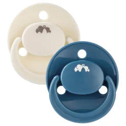 Lot de 2 sucettes réversible eco silicone 0-6 mois sand/blue
