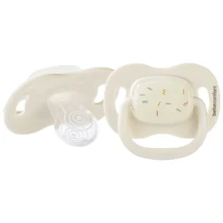 Lot de 2 sucettes réversible phosphorescente silicone 0-6 mois sand