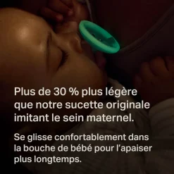 Lot de 4 sucettes silicone bébé 0-6 mois phosphorescentes