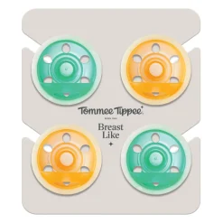 Lot de 4 sucettes silicone bébé 0-6 mois phosphorescentes