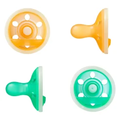 Lot de 4 sucettes silicone bébé 6-18 mois phosphorescentes