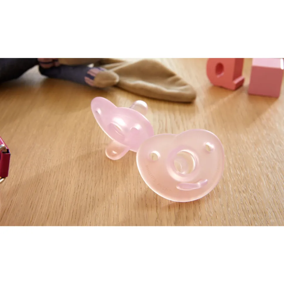 Lot de 2 sucettes soothie 0-6 mois rose