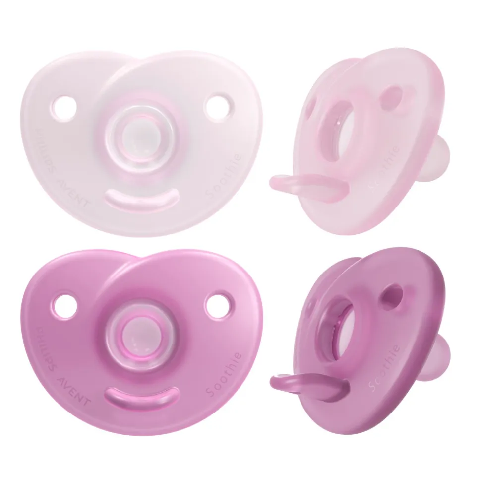 Lot de 2 sucettes soothie 0-6 mois rose