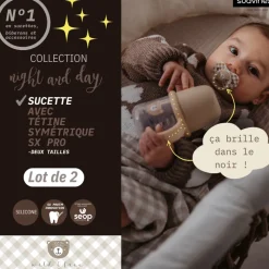 Lot de 2 sucettes symétriques sx pro wild&ampfree 0-6 mois gris
