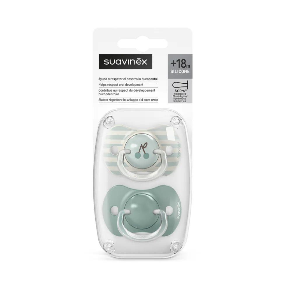 Lot de 2 sucettes symétriques sx pro birdies 18 mois et + vert