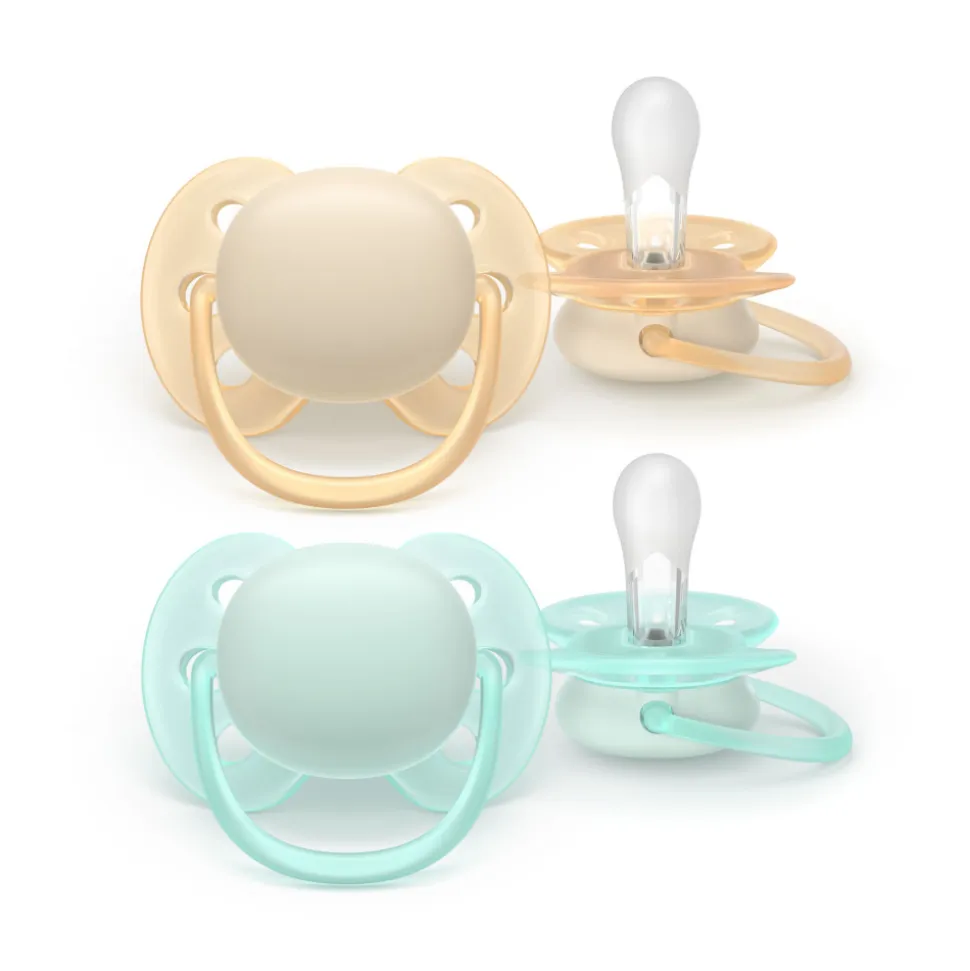 Lot de 2 sucettes ultra soft 0-6 mois scf091/40