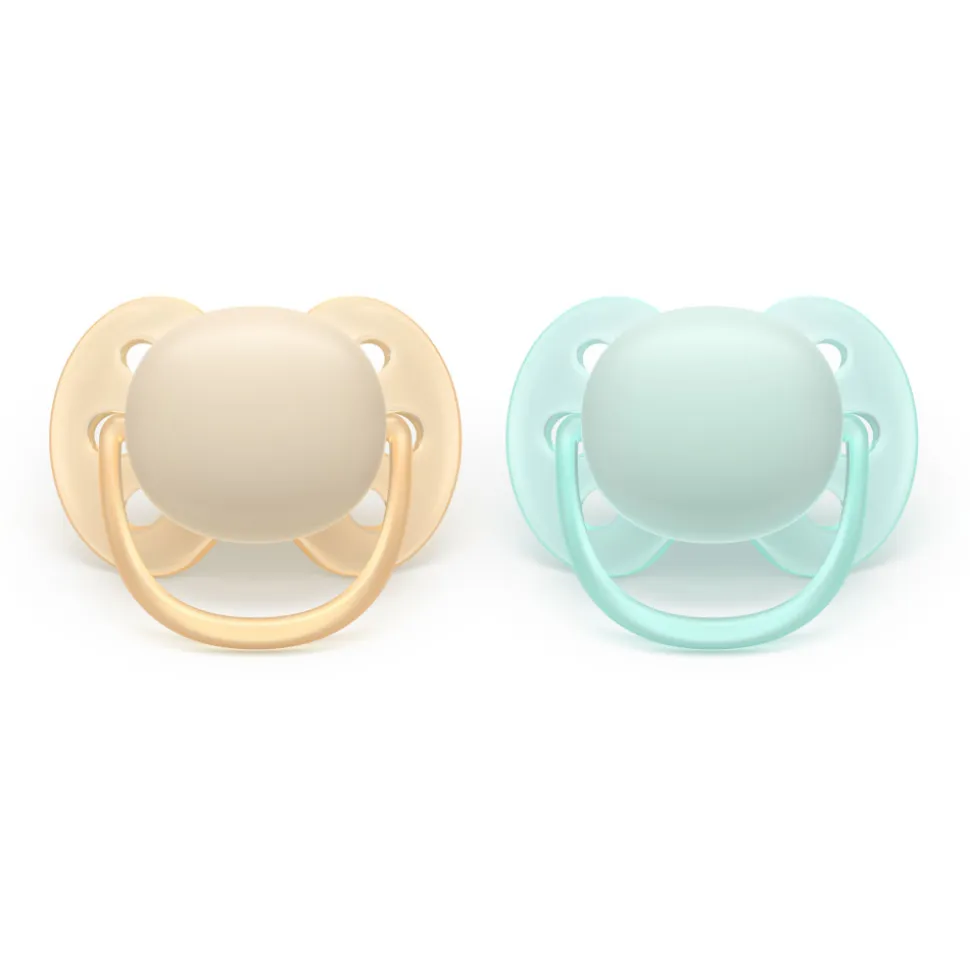 Lot de 2 sucettes ultra soft 0-6 mois scf091/40