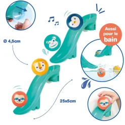 Lot de 2 toboggans de bain avec balles flottantes sonores