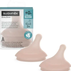 Lot de 2 tétines anti-colique pour biberon zerø.zerø spécial allaitement deep