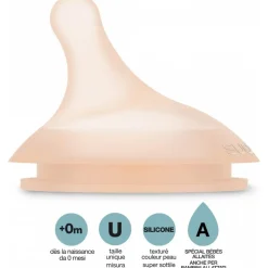 Lot de 2 tétines anti-colique pour biberon zerø.zerø spécial allaitement light