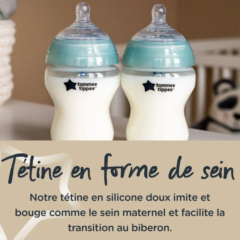 Lot de 2 tétines anti-coliques avancé débit moyen 3 mois et +